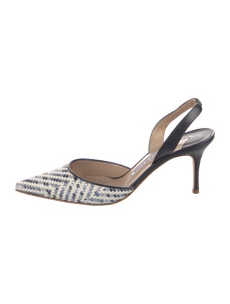 Manolo Blahnik Patterned Slingback Pumps