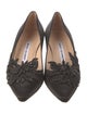 Manolo Blahnik Satin Beaded Accents Pumps