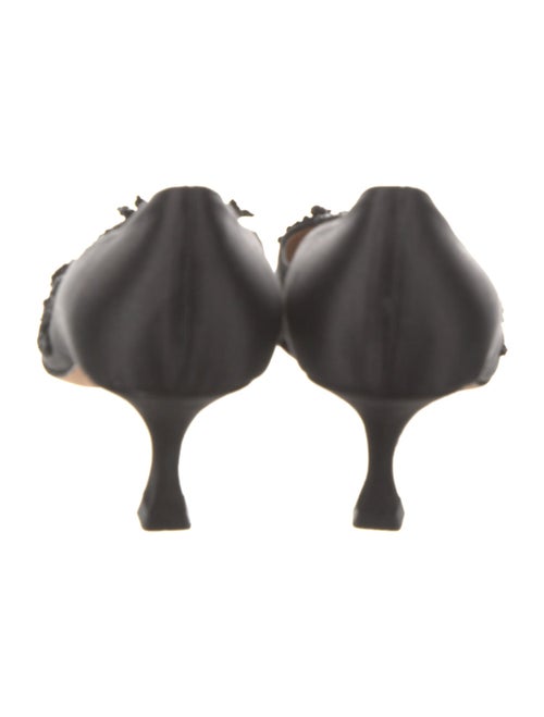 Manolo Blahnik Satin Beaded Accents Pumps