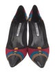Manolo Blahnik Suede Colorblock Pattern Pumps