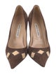 Manolo Blahnik Suede Printed Pumps