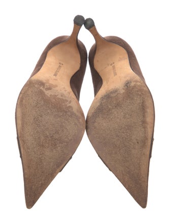 Manolo Blahnik Suede Printed Pumps
