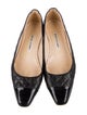 Manolo Blahnik Quilted Pattern Leather Ballet Flats