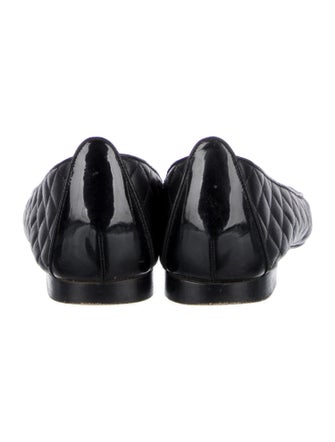 Manolo Blahnik Quilted Pattern Leather Ballet Flats