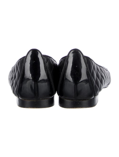 Manolo Blahnik Quilted Pattern Leather Ballet Flats