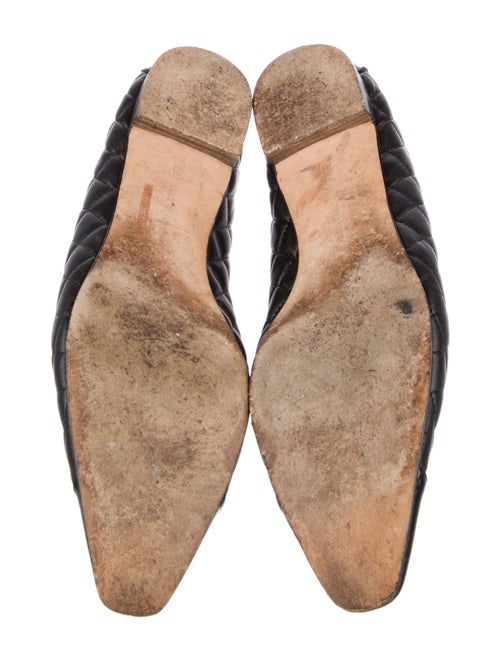 Manolo Blahnik Quilted Pattern Leather Ballet Flats