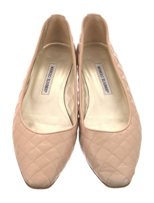 Manolo Blahnik Quilted Pattern Leather Flats