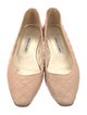 Manolo Blahnik Quilted Pattern Leather Flats