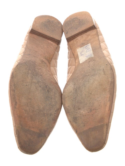 Manolo Blahnik Quilted Pattern Leather Flats