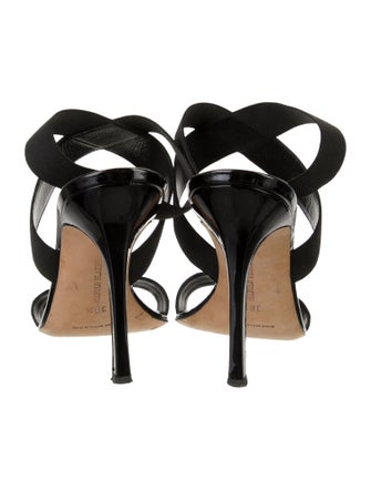 Manolo Blahnik Snakeskin Slingback Sandals