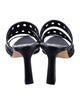 Manolo Blahnik Leather Lasercut Accents Slides
