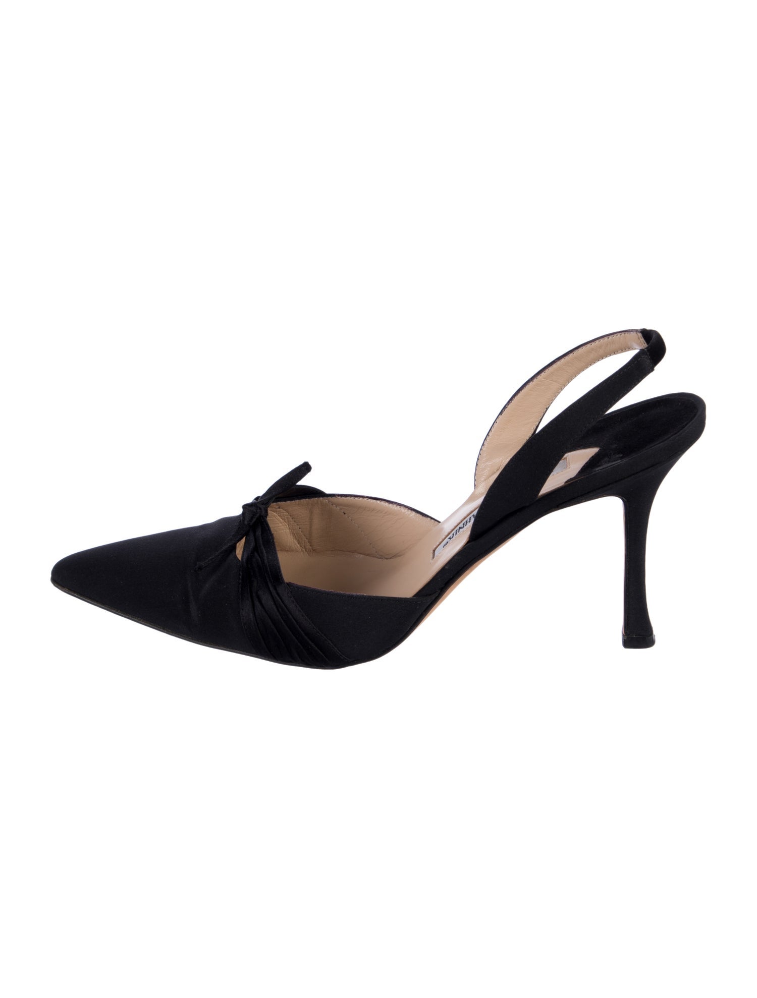 Manolo Blahnik Satin Slingback Pumps