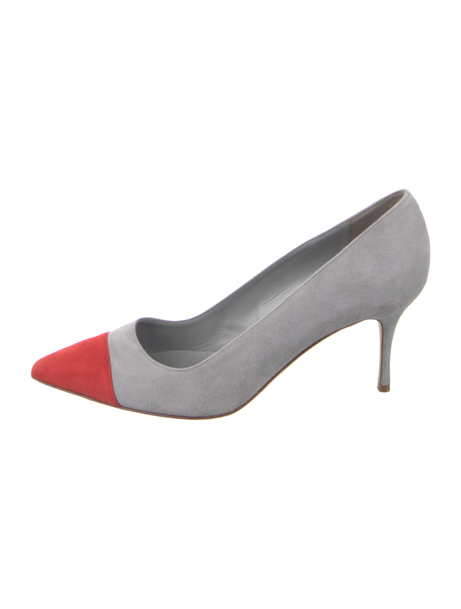 Manolo Blahnik Suede Colorblock Pattern Pumps