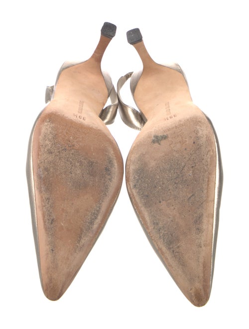Manolo Blahnik Leather Slingback Pumps