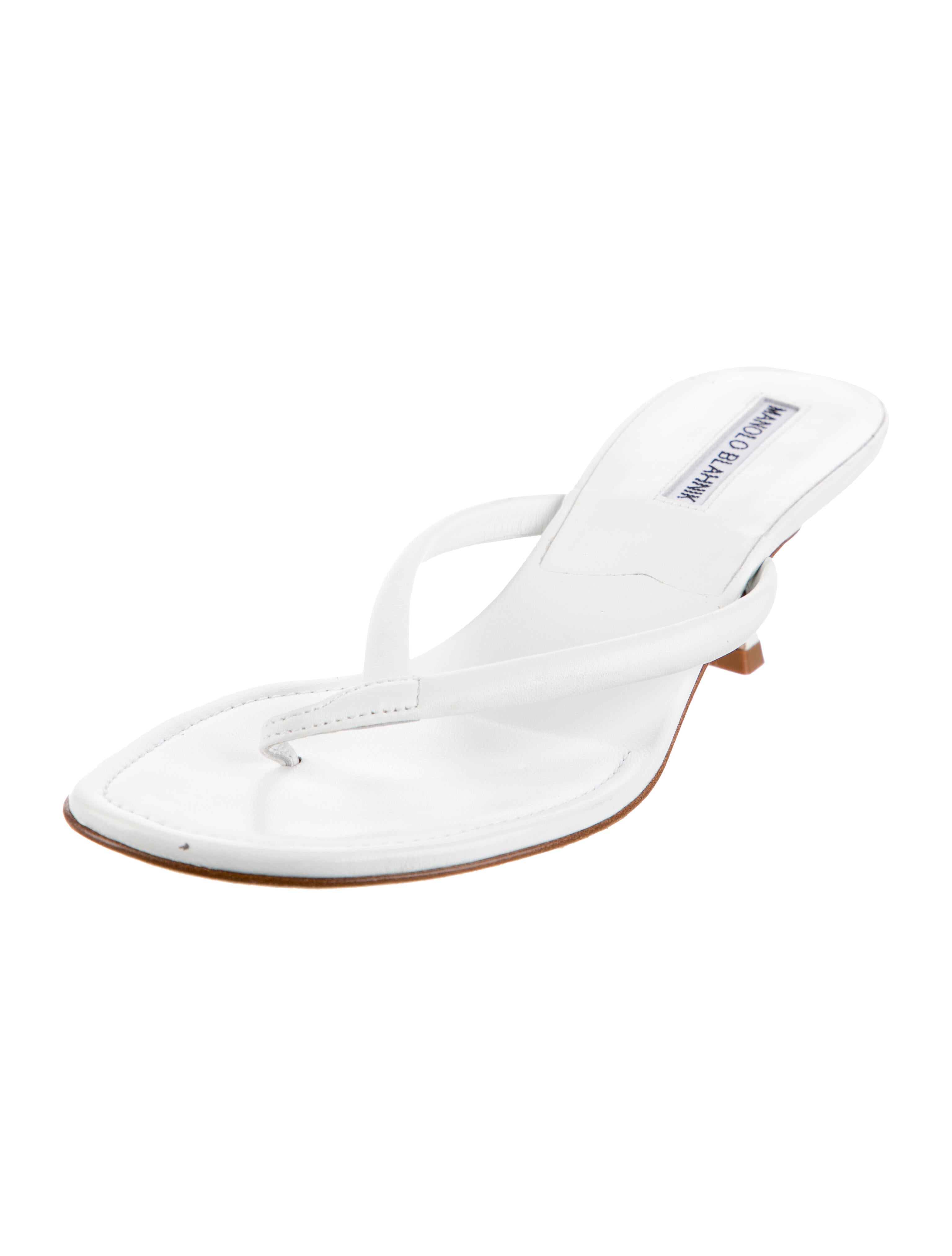 Manolo Blahnik Leather Slingback Flats