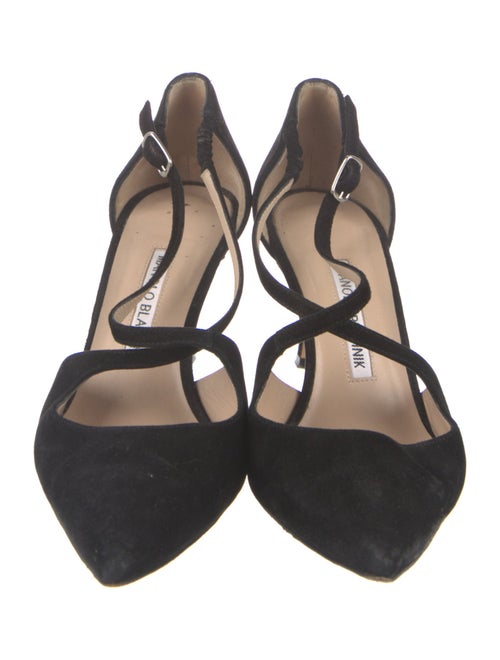 Manolo Blahnik Suede D'Orsay Pumps