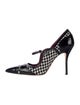 Manolo Blahnik Patent Leather Houndstooth Print Pumps