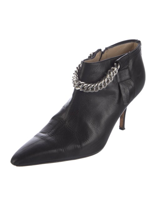 Manolo Blahnik Leather Chain-Link Accents Boots