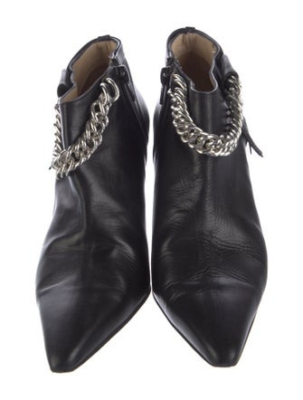 Manolo Blahnik Leather Chain-Link Accents Boots