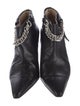Manolo Blahnik Leather Chain-Link Accents Boots