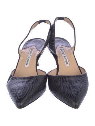 Manolo Blahnik Leather Slingback Pumps
