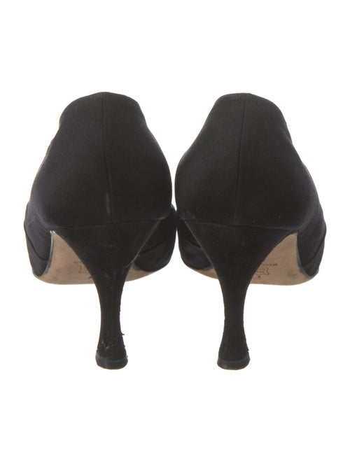 Manolo Blahnik Satin Crystal Embellishments Pumps