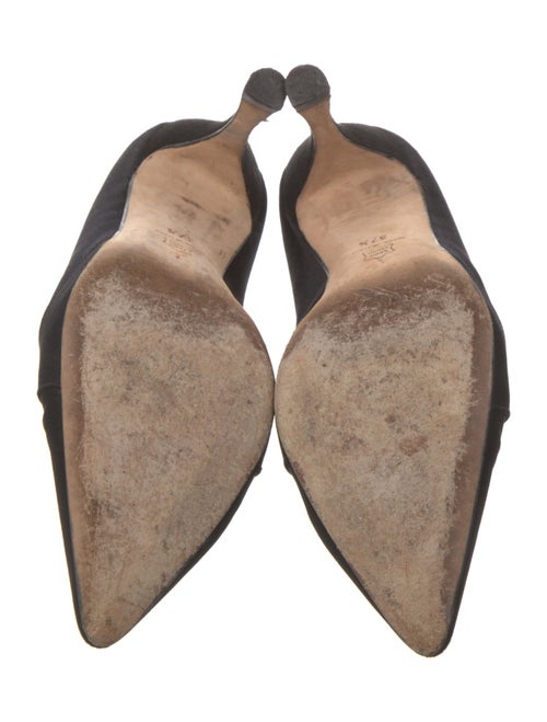 Manolo Blahnik Satin Crystal Embellishments Pumps