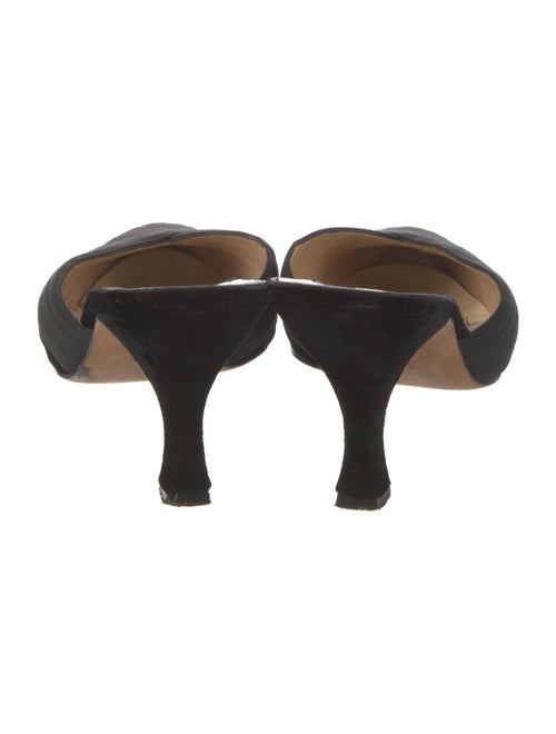 Manolo Blahnik Satin Pleated Accents Mules