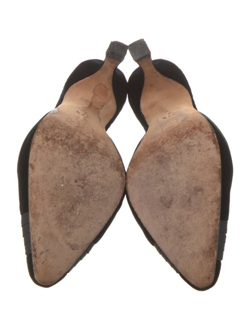 Manolo Blahnik Satin Pleated Accents Mules