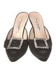 Manolo Blahnik Satin Crystal Embellishments Mules