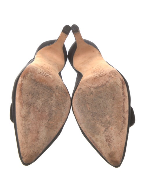 Manolo Blahnik Satin Crystal Embellishments Mules