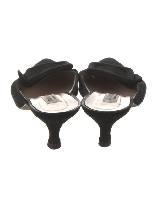 Manolo Blahnik Suede Bow Accents Mules