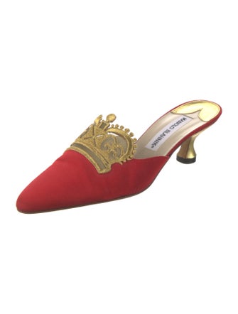 Manolo Blahnik Mesh Accents Mules