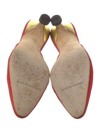 Manolo Blahnik Mesh Accents Mules