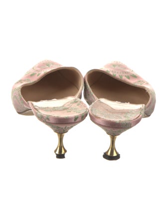 Manolo Blahnik Floral Print Mules
