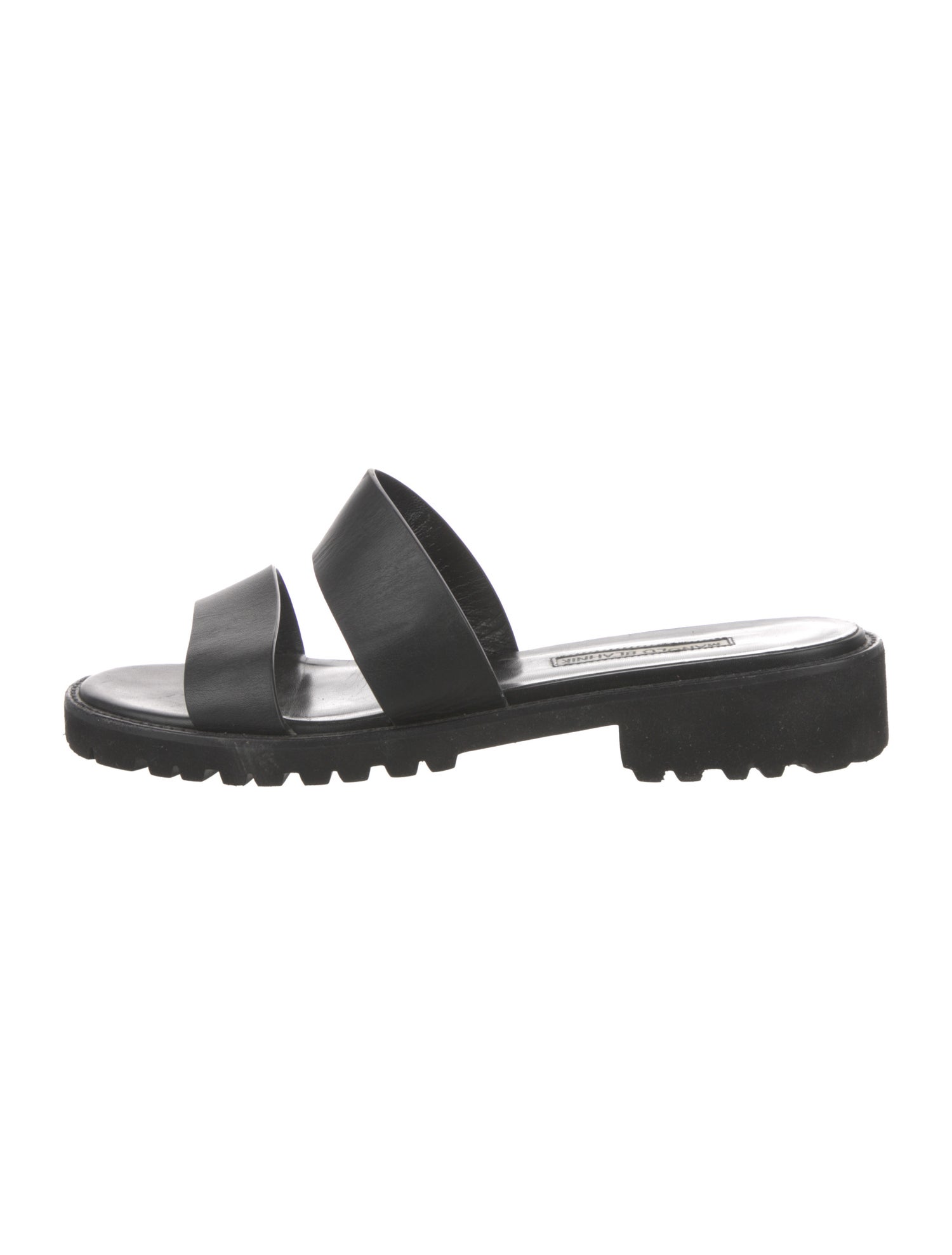 Manolo Blahnik Leather Slides