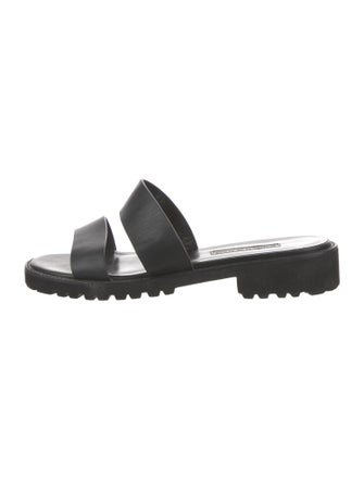 Manolo Blahnik Leather Slides