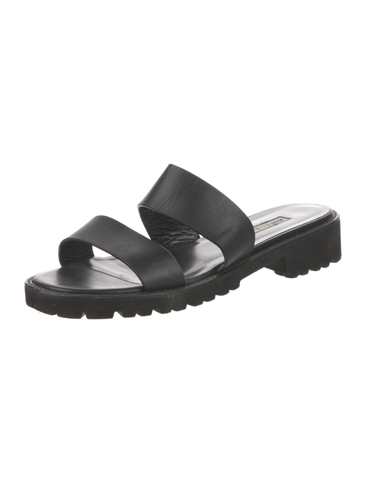 Manolo Blahnik Leather Slides