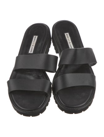 Manolo Blahnik Leather Slides