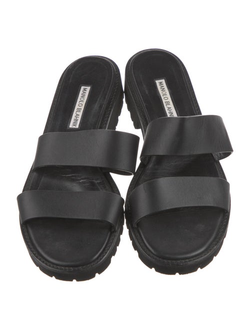 Manolo Blahnik Leather Slides
