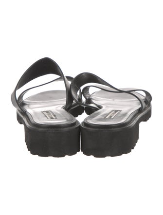 Manolo Blahnik Leather Slides