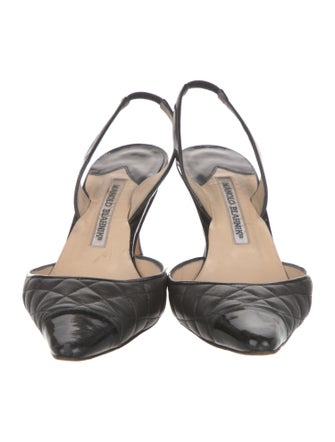 Manolo Blahnik Leather Slingback Pumps