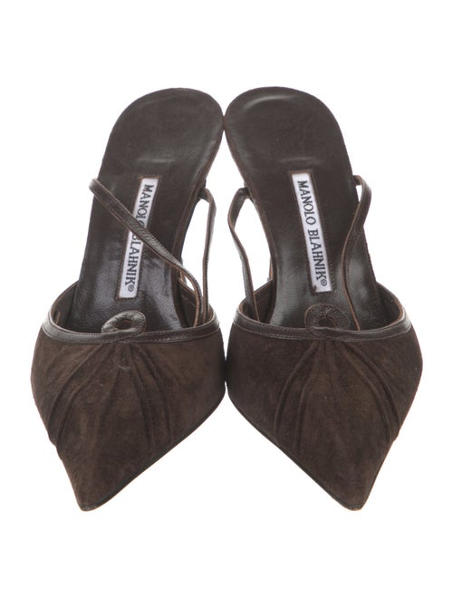 Manolo Blahnik Suede Slingback Pumps