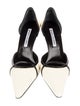 Manolo Blahnik Patent Leather Colorblock Pattern Slingback Pumps