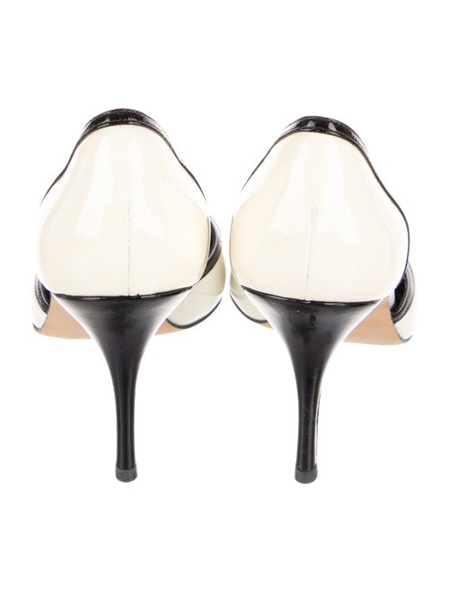 Manolo Blahnik Patent Leather Colorblock Pattern Slingback Pumps