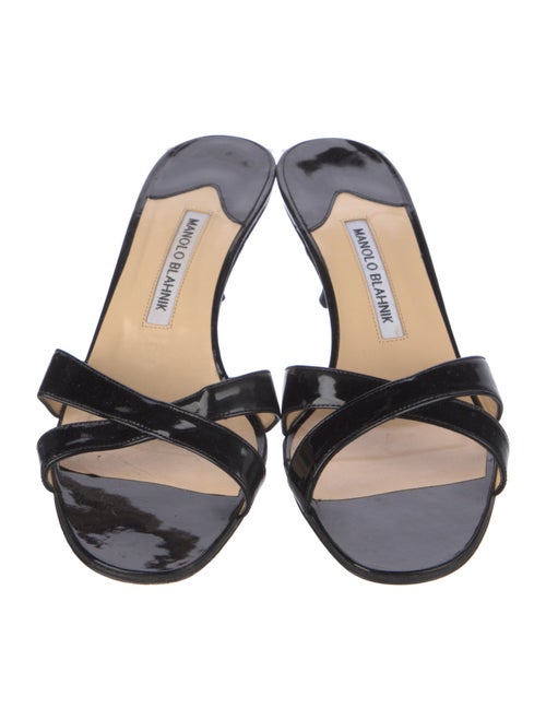 Manolo Blahnik Patent Leather Slides