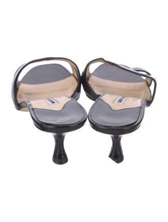 Manolo Blahnik Patent Leather Slides