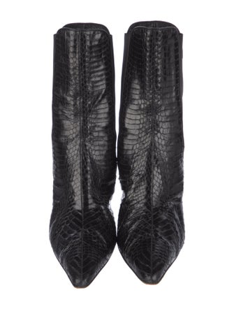 Manolo Blahnik Snakeskin Animal Print Chelsea Boots