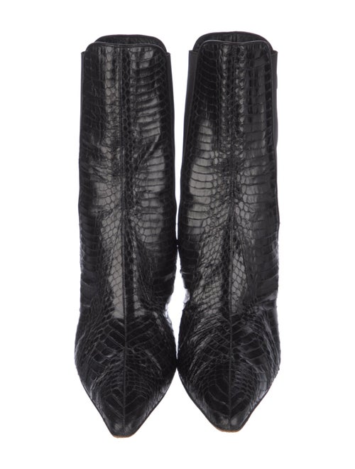 Manolo Blahnik Snakeskin Animal Print Chelsea Boots