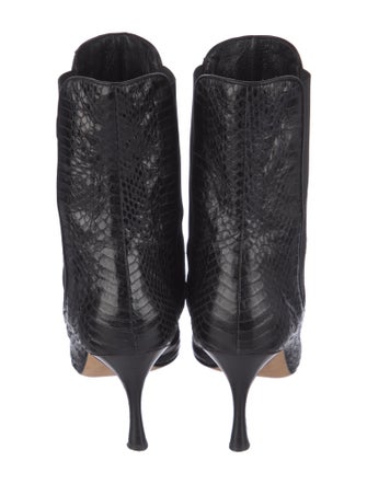Manolo Blahnik Snakeskin Animal Print Chelsea Boots